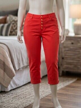Michael Kors Coral Red Capri Jeans - Size 16W